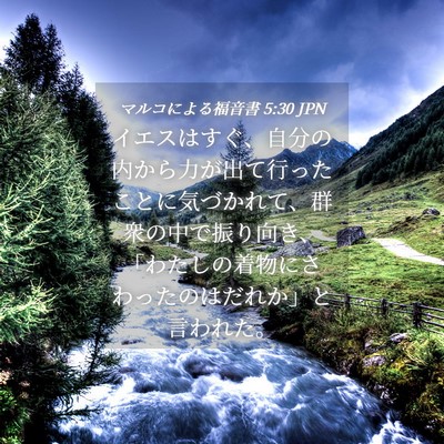 Picture 04 - マルコによる福音書 5:30 JPN - イエスはすぐ、自分の内から力が出 - Bible Verse Picture