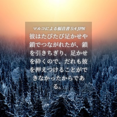 Picture 04 - マルコによる福音書 5:4 JPN - 彼はたびたび足かせや鎖でつながれ - Bible Verse Picture
