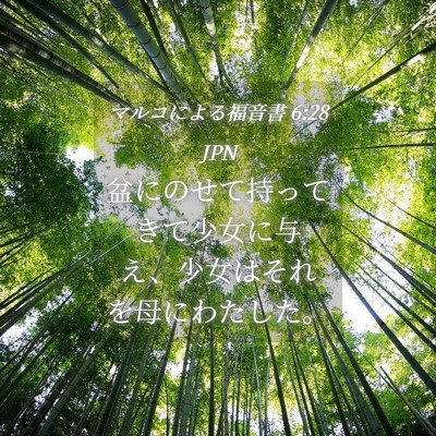 Picture 04 - マルコによる福音書 6:28 JPN - 盆にのせて持ってきて少女に与え、 - Bible Verse Picture
