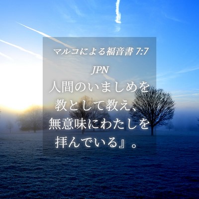 Picture 04 - マルコによる福音書 7:7 JPN - 人間のいましめを教として教え、無 - Bible Verse Picture