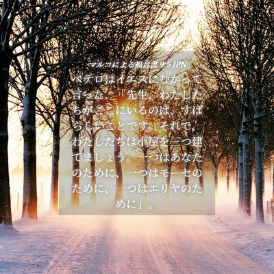 Picture 04 - マルコによる福音書 9:5 JPN - ペテロはイエスにむかって言った、 - Bible Verse Picture