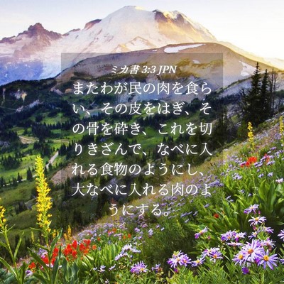 Picture 04 - ミカ書 3:3 JPN - またわが民の肉を食らい、その皮を - Bible Verse Picture