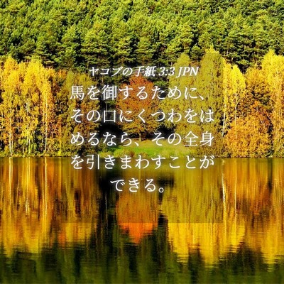Picture 04 - ヤコブの手紙 3:3 JPN - 馬を御するために、その口にくつわ - Bible Verse Picture