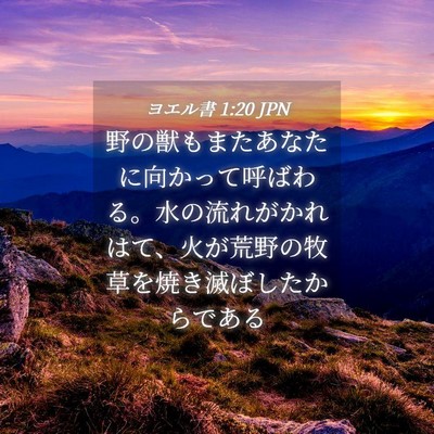 Picture 04 - ヨエル書 1:20 JPN - 野の獣もまたあなたに向かって呼ば - Bible Verse Picture