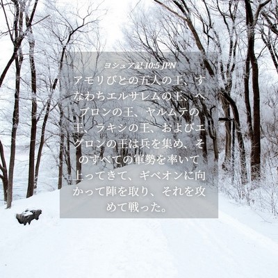 Picture 04 - ヨシュア記 10:5 JPN - アモリびとの五人の王、すなわちエ - Bible Verse Picture