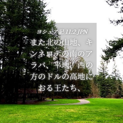Picture 04 - ヨシュア記 11:2 JPN - また北の山地、キンネロテの南のア - Bible Verse Picture