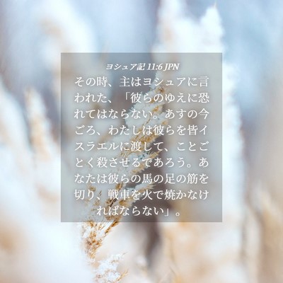 Picture 04 - ヨシュア記 11:6 JPN - その時、主はヨシュアに言われた、 - Bible Verse Picture