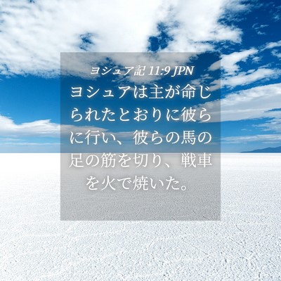Picture 04 - ヨシュア記 11:9 JPN - ヨシュアは主が命じられたとおりに - Bible Verse Picture