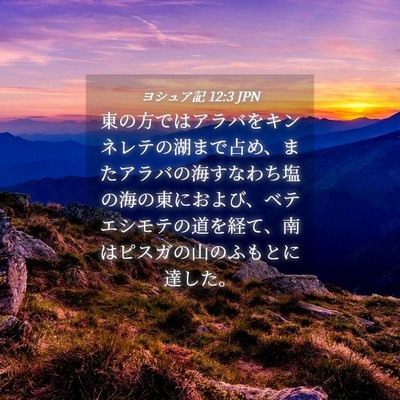 Picture 04 - ヨシュア記 12:3 JPN - 東の方ではアラバをキンネレテの湖 - Bible Verse Picture