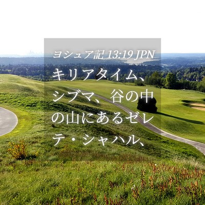 Picture 04 - ヨシュア記 13:19 JPN - キリアタイム、シブマ、谷の中の山 - Bible Verse Picture
