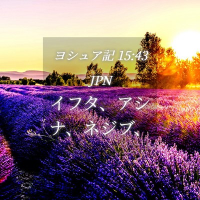 Picture 04 - ヨシュア記 15:43 JPN - イフタ、アシナ、ネジブ、 - Bible Verse Picture