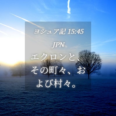 Picture 04 - ヨシュア記 15:45 JPN - エクロンと、その町々、および村々 - Bible Verse Picture