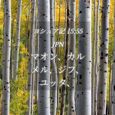 Picture 04 - ヨシュア記 15:55 JPN - マオン、カルメル、ジフ、ユッタ、 - Bible Verse Picture
