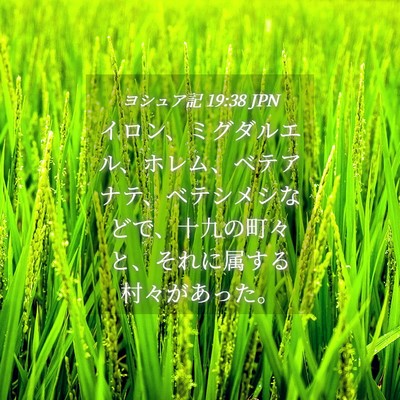 Picture 04 - ヨシュア記 19:38 JPN - イロン、ミグダルエル、ホレム、ベ - Bible Verse Picture