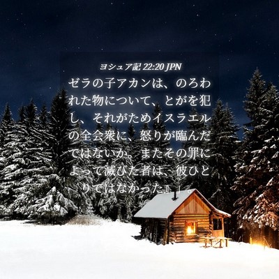 Picture 04 - ヨシュア記 22:20 JPN - ゼラの子アカンは、のろわれた物に - Bible Verse Picture