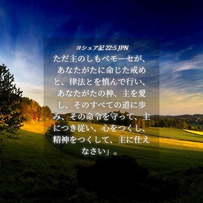 Picture 04 - ヨシュア記 22:5 JPN - ただ主のしもべモーセが、あなたが - Bible Verse Picture