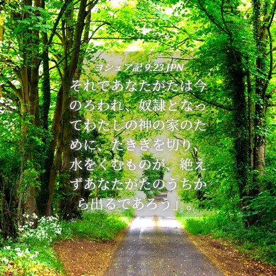 Picture 04 - ヨシュア記 9:23 JPN - それであなたがたは今のろわれ、奴 - Bible Verse Picture