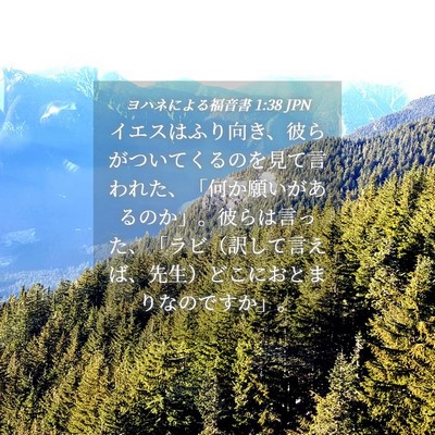 Picture 04 - ヨハネによる福音書 1:38 JPN - イエスはふり向き、彼らがついてく - Bible Verse Picture