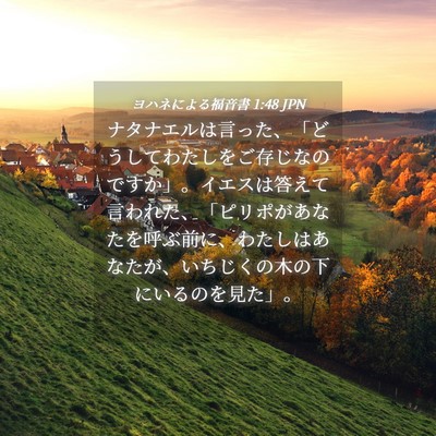 Picture 04 - ヨハネによる福音書 1:48 JPN - ナタナエルは言った、「どうしてわ - Bible Verse Picture