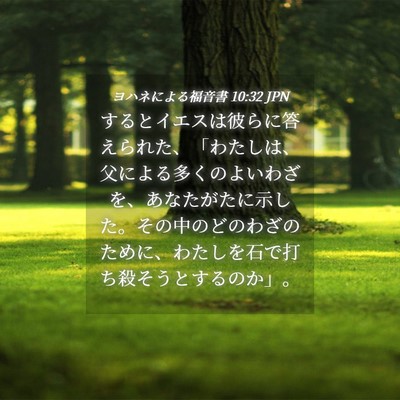 Picture 04 - ヨハネによる福音書 10:32 JPN - するとイエスは彼らに答えられた、 - Bible Verse Picture