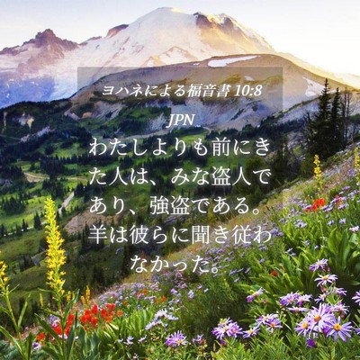 Picture 04 - ヨハネによる福音書 10:8 JPN - わたしよりも前にきた人は、みな盗 - Bible Verse Picture