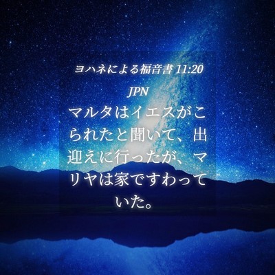 Picture 04 - ヨハネによる福音書 11:20 JPN - マルタはイエスがこられたと聞いて - Bible Verse Picture