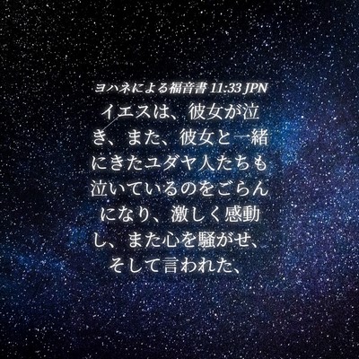 Picture 04 - ヨハネによる福音書 11:33 JPN - イエスは、彼女が泣き、また、彼女 - Bible Verse Picture