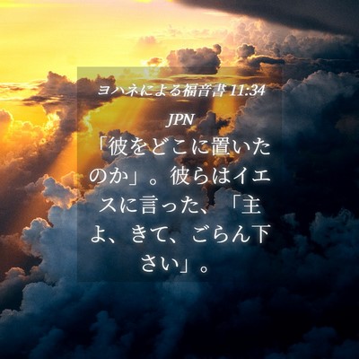 Picture 04 - ヨハネによる福音書 11:34 JPN - 「彼をどこに置いたのか」。彼らは - Bible Verse Picture