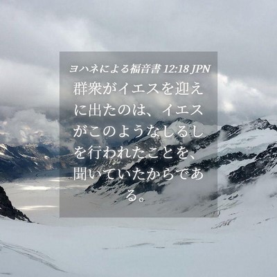 Picture 04 - ヨハネによる福音書 12:18 JPN - 群衆がイエスを迎えに出たのは、イ - Bible Verse Picture
