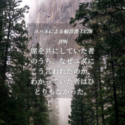 Picture 04 - ヨハネによる福音書 13:28 JPN - 席を共にしていた者のうち、なぜユ - Bible Verse Picture