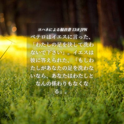 Picture 04 - ヨハネによる福音書 13:8 JPN - ペテロはイエスに言った、「わたし - Bible Verse Picture
