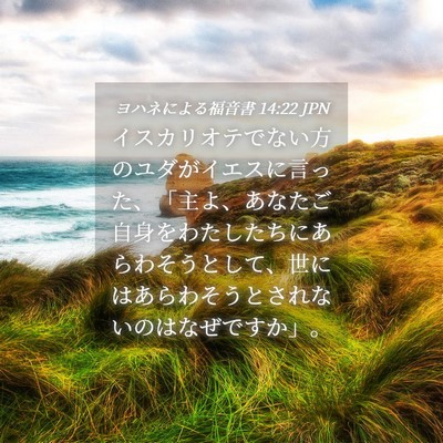 Picture 04 - ヨハネによる福音書 14:22 JPN - イスカリオテでない方のユダがイエ - Bible Verse Picture