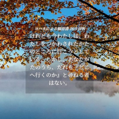 Picture 04 - ヨハネによる福音書 16:5 JPN - けれども今わたしは、わたしをつか - Bible Verse Picture