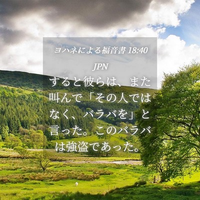 Picture 04 - ヨハネによる福音書 18:40 JPN - すると彼らは、また叫んで「その人 - Bible Verse Picture