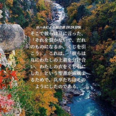 Picture 04 - ヨハネによる福音書 19:24 JPN - そこで彼らは互に言った、「それを - Bible Verse Picture