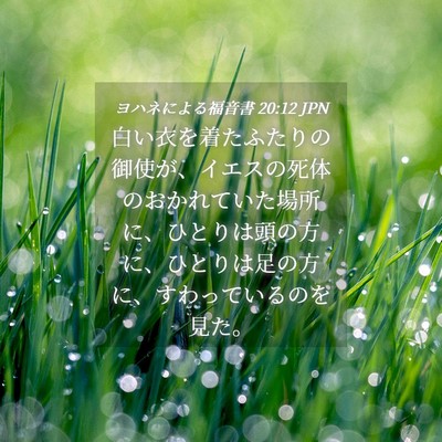Picture 04 - ヨハネによる福音書 20:12 JPN - 白い衣を着たふたりの御使が、イエ - Bible Verse Picture