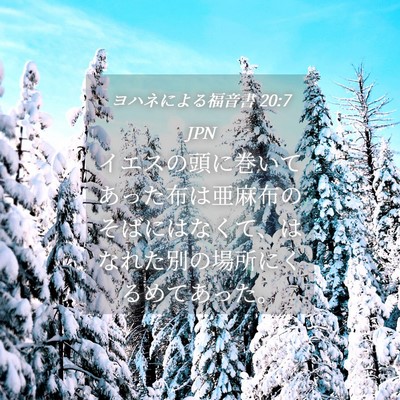 Picture 04 - ヨハネによる福音書 20:7 JPN - イエスの頭に巻いてあった布は亜麻 - Bible Verse Picture
