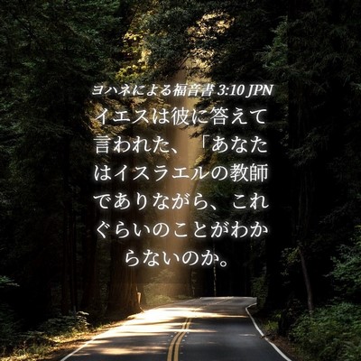 Picture 04 - ヨハネによる福音書 3:10 JPN - イエスは彼に答えて言われた、「あ - Bible Verse Picture