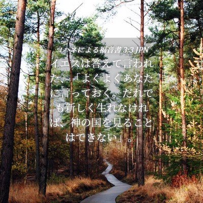 Picture 04 - ヨハネによる福音書 3:3 JPN - イエスは答えて言われた、「よくよ - Bible Verse Picture
