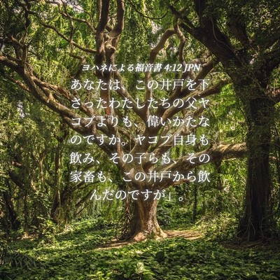 Picture 04 - ヨハネによる福音書 4:12 JPN - あなたは、この井戸を下さったわた - Bible Verse Picture