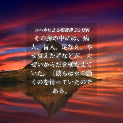 Picture 04 - ヨハネによる福音書 5:3 JPN - その廊の中には、病人、盲人、足な - Bible Verse Picture