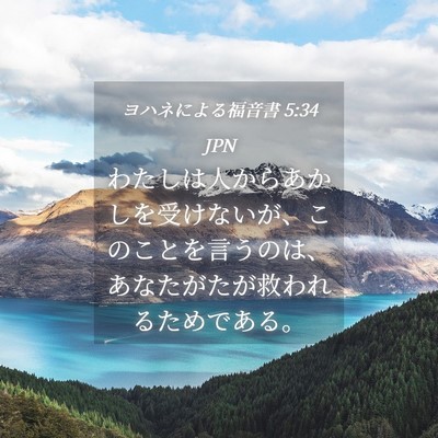 Picture 04 - ヨハネによる福音書 5:34 JPN - わたしは人からあかしを受けないが - Bible Verse Picture