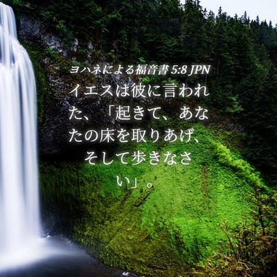Picture 04 - ヨハネによる福音書 5:8 JPN - イエスは彼に言われた、「起きて、 - Bible Verse Picture