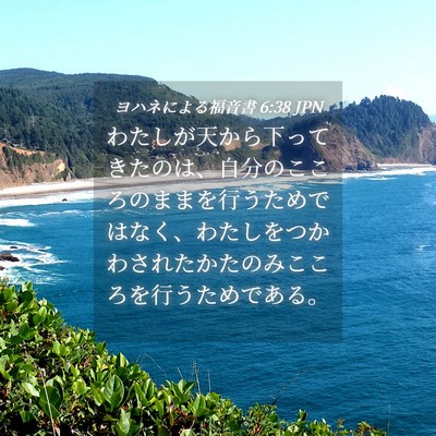 Picture 04 - ヨハネによる福音書 6:38 JPN - わたしが天から下ってきたのは、自 - Bible Verse Picture