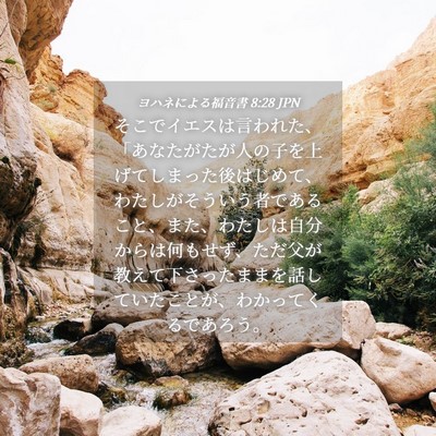 Picture 04 - ヨハネによる福音書 8:28 JPN - そこでイエスは言われた、「あなた - Bible Verse Picture