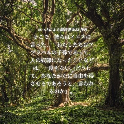 Picture 04 - ヨハネによる福音書 8:33 JPN - そこで、彼らはイエスに言った、「 - Bible Verse Picture