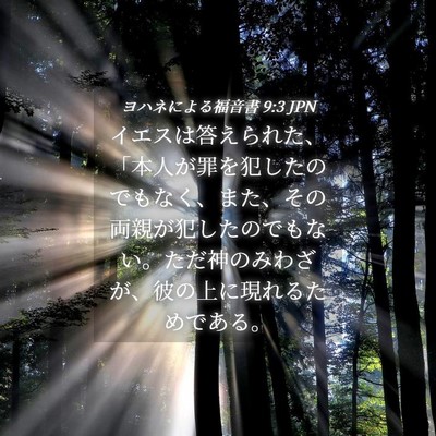 Picture 04 - ヨハネによる福音書 9:3 JPN - イエスは答えられた、「本人が罪を - Bible Verse Picture