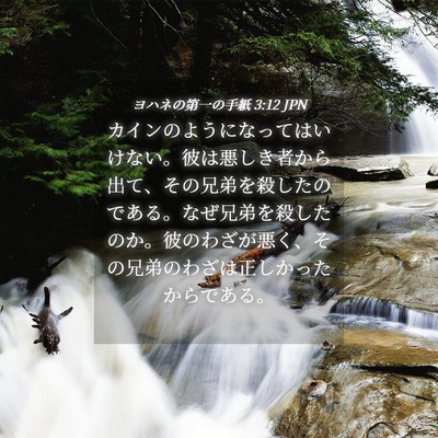 Picture 04 - ヨハネの第一の手紙 3:12 JPN - カインのようになってはいけない。 - Bible Verse Picture
