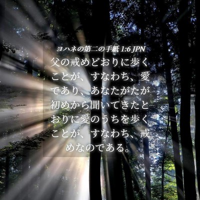 Picture 04 - ヨハネの第二の手紙 1:6 JPN - 父の戒めどおりに歩くことが、すな - Bible Verse Picture