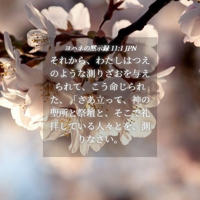 Picture 04 - ヨハネの黙示録 11:1 JPN - それから、わたしはつえのような測 - Bible Verse Picture